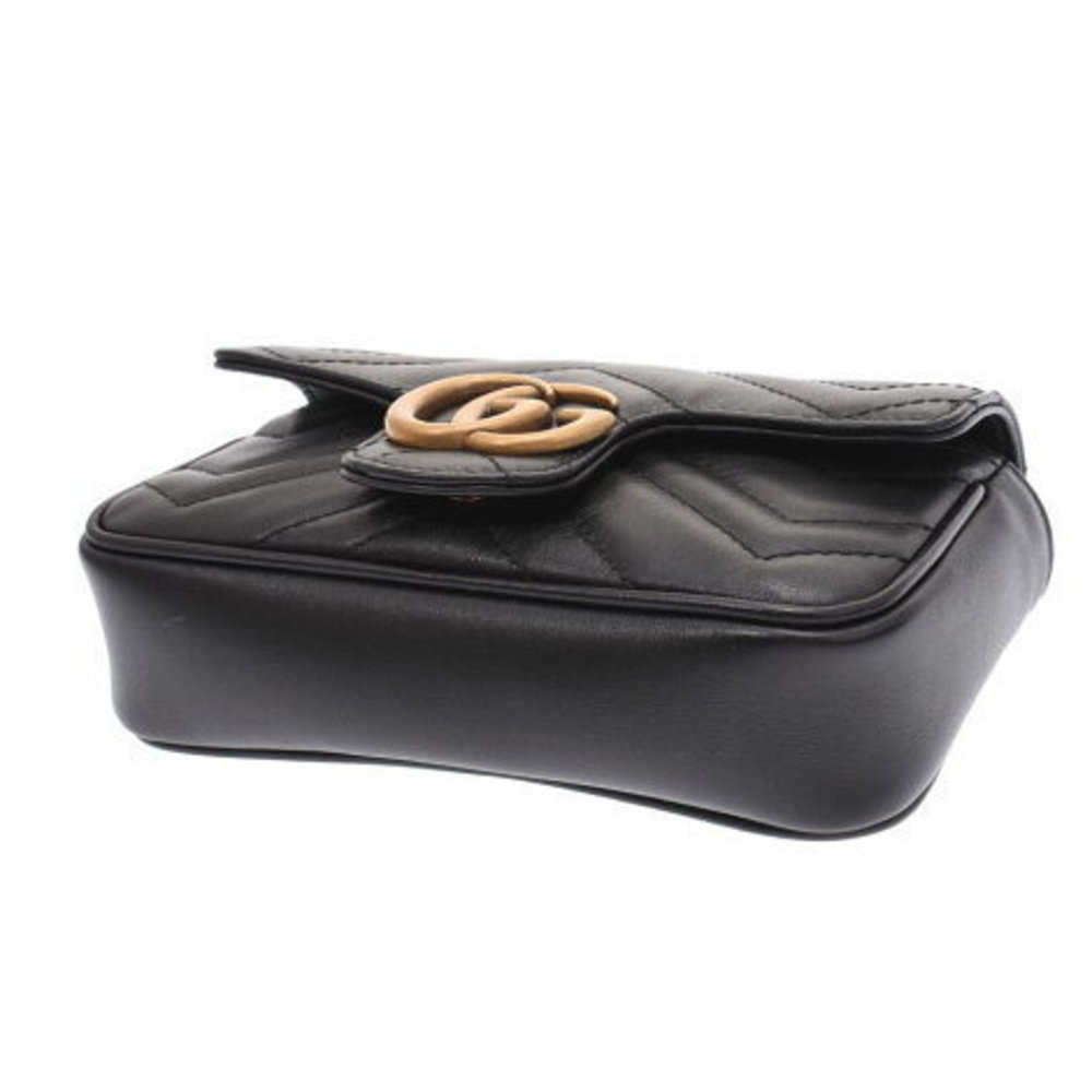Gucci GG Marmont Mini Bag Black Leather Shoulder - Picture 5 of 12